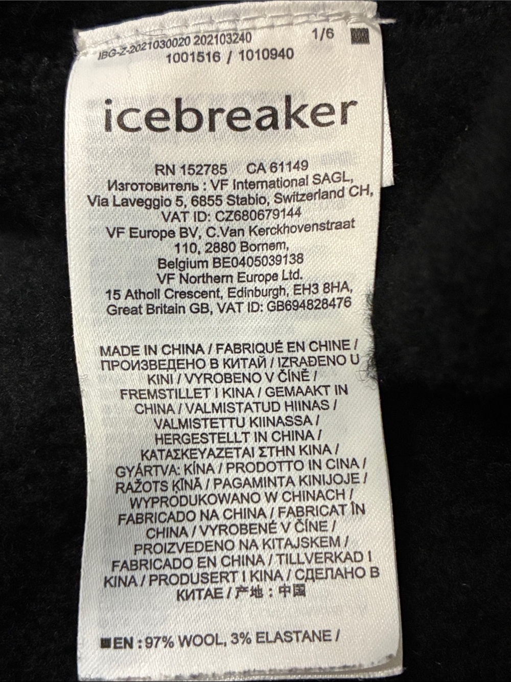 Icebreaker Elemental RealFleece 330 Merino Wool Full Zip Jacket Black XS - Picture 9 of 11
